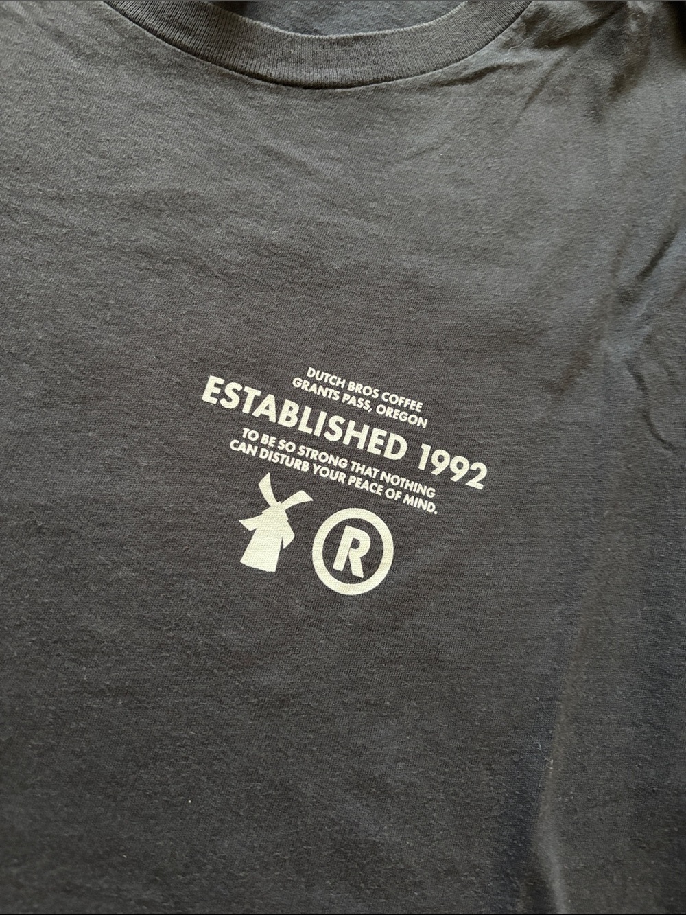 Dutch Bros Dark Gray Short Sleeve Tee with White DB Logo - Picture 3 of 5